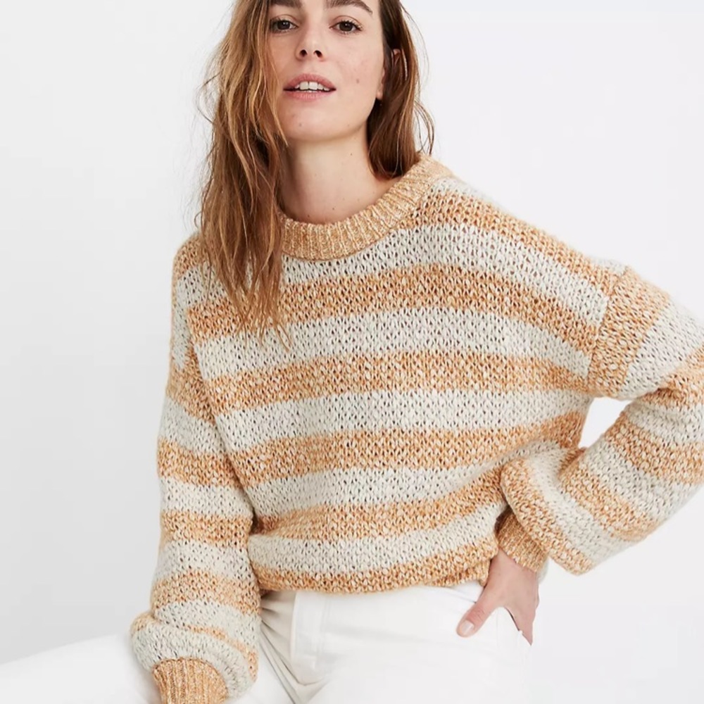 Madewell Baez Striped Pullover Sweater
